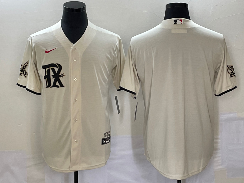 Men's Texas Rangers Cream 2023 City Connect Blank Jersey